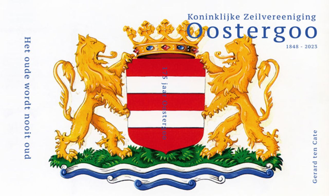 De omslag van het Jubileumboek van de Koninklijke Zeilvereeniging Oostergoo