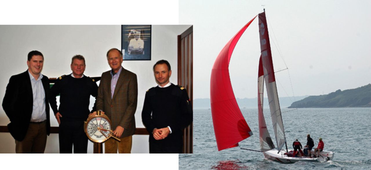 I entrusted my other boat s/y “Ancre de Chine” to the cadets of the French Navy at the Ecole Navale at Lanveoc in the Bay of Brest. In the middle capitaine Alain Daoulas.