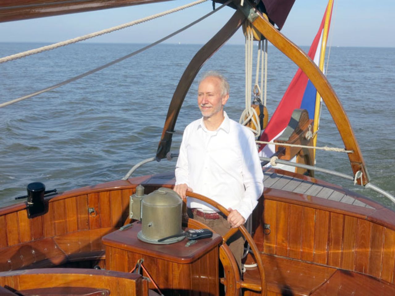 Aan boord van 'De Wulp' in 2019, na terugkomst van het schip uit Scandinavië