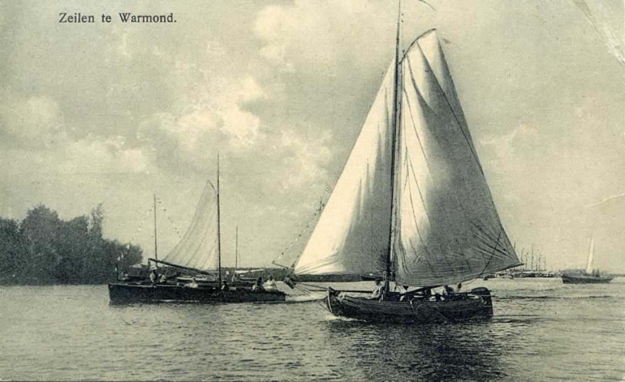 Fries Jacht 'Bestevaer' (ex Bencor II, ex Amalia) zeilend in Warmond in 1923
