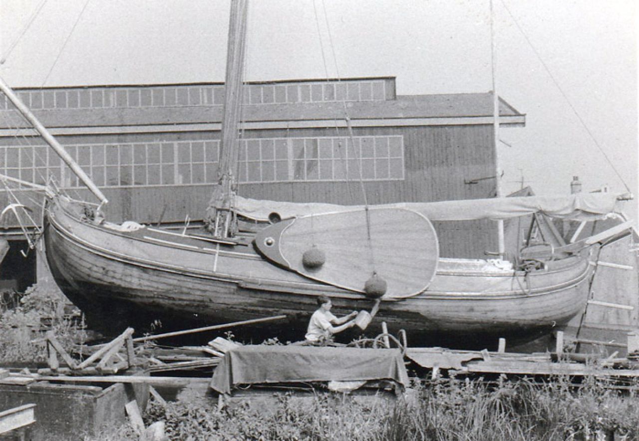 De 'Ouderhoek' voor onderhoud op de werf van Ype de Jong in Durgerdam
