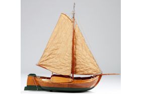 Model van een eenvoudig bootje, gebruikt om allerlei producten te vervoeren