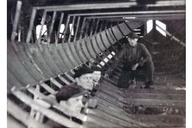 Bruinvis in aanbouw, de klinkploeg, 2 juni 1937