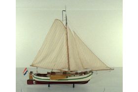 Model van de Lemsteraak 'De Groene Draeck', gemaakt door Jelle Hazenberg in 1957
