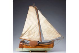 Model van het Friese jacht 'Kikker' - Bouwer  Tjitte Bijlsma 1900 1925