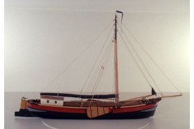Model van de klipperaak 'Actief', gemaakt door Jelle Hazenberg in 1973