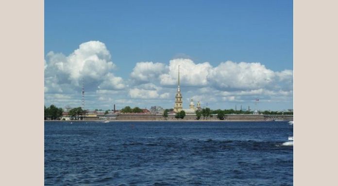 Sunny view of the Fortress Peter and Paul 