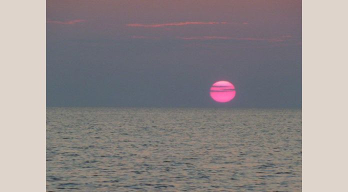 Spectacular sunset on Onega