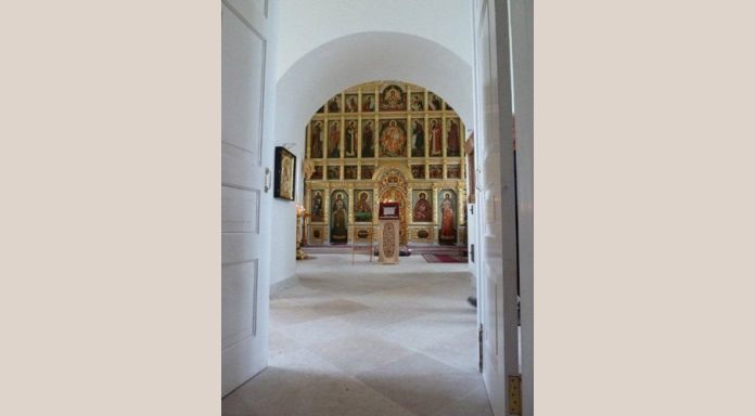 View at the interior Golgotha church