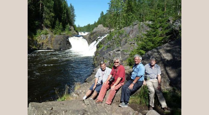 Visit to cataracs of Kivach. Konstantin, Rolf, Pieter and Romeo