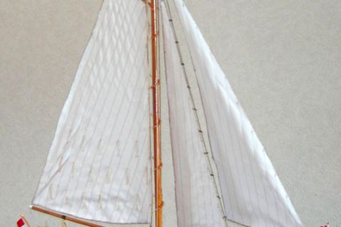 Model boeier 'Sperwer' (plaq. 3), eigendom van Miente Steensma, Beheerder Boeier Albatros, gemaakt door FA. Bart Historische Scheepsmodelbouw in Papendrecht