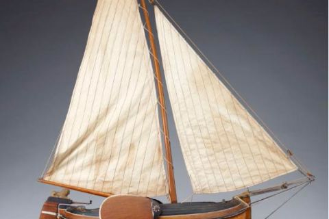 Model van het Friese jacht 'Kikker' - Bouwer  Tjitte Bijlsma 1900 1925
