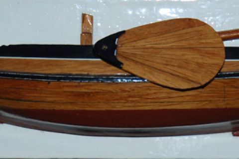 Halfmodel Fries jacht 'Poseidon' (plaq. 120). Wisselprijs Regionale Friese Reünie Heeg